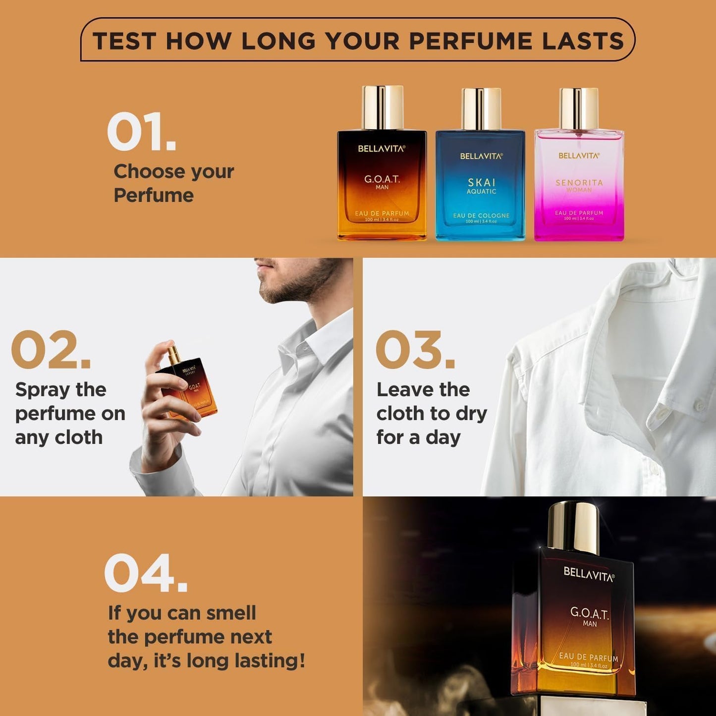 Bella Vita Luxury G.O.A.T Long Lasting Perfume for Man