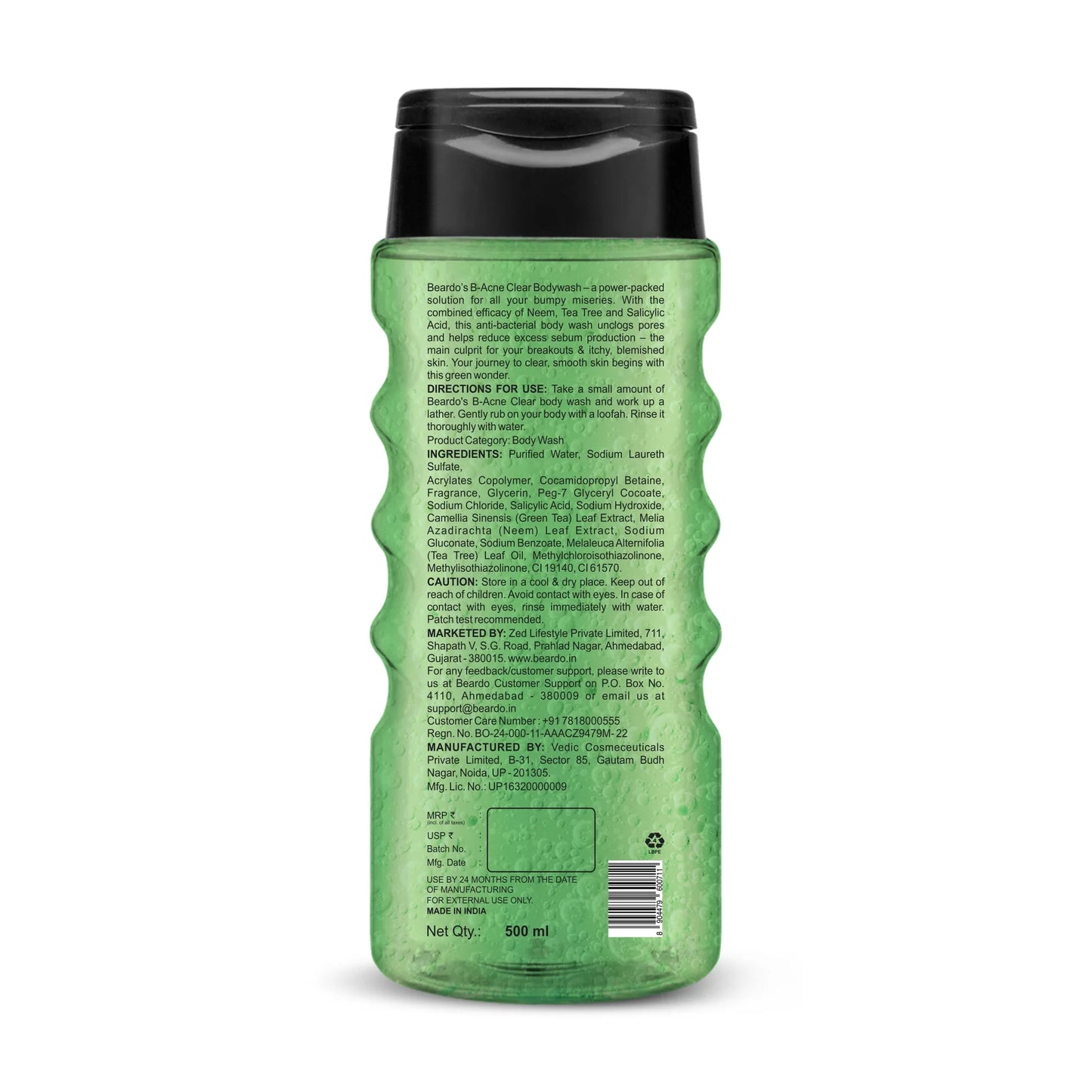 Beardo B-Acne Clear Body Wash (500ml)
