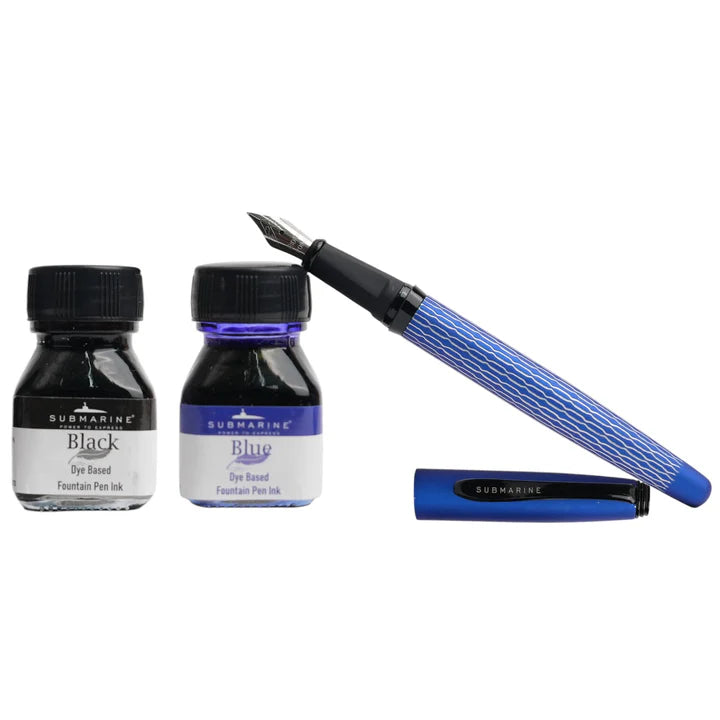 Inkspire Blue Fountain Pen Set