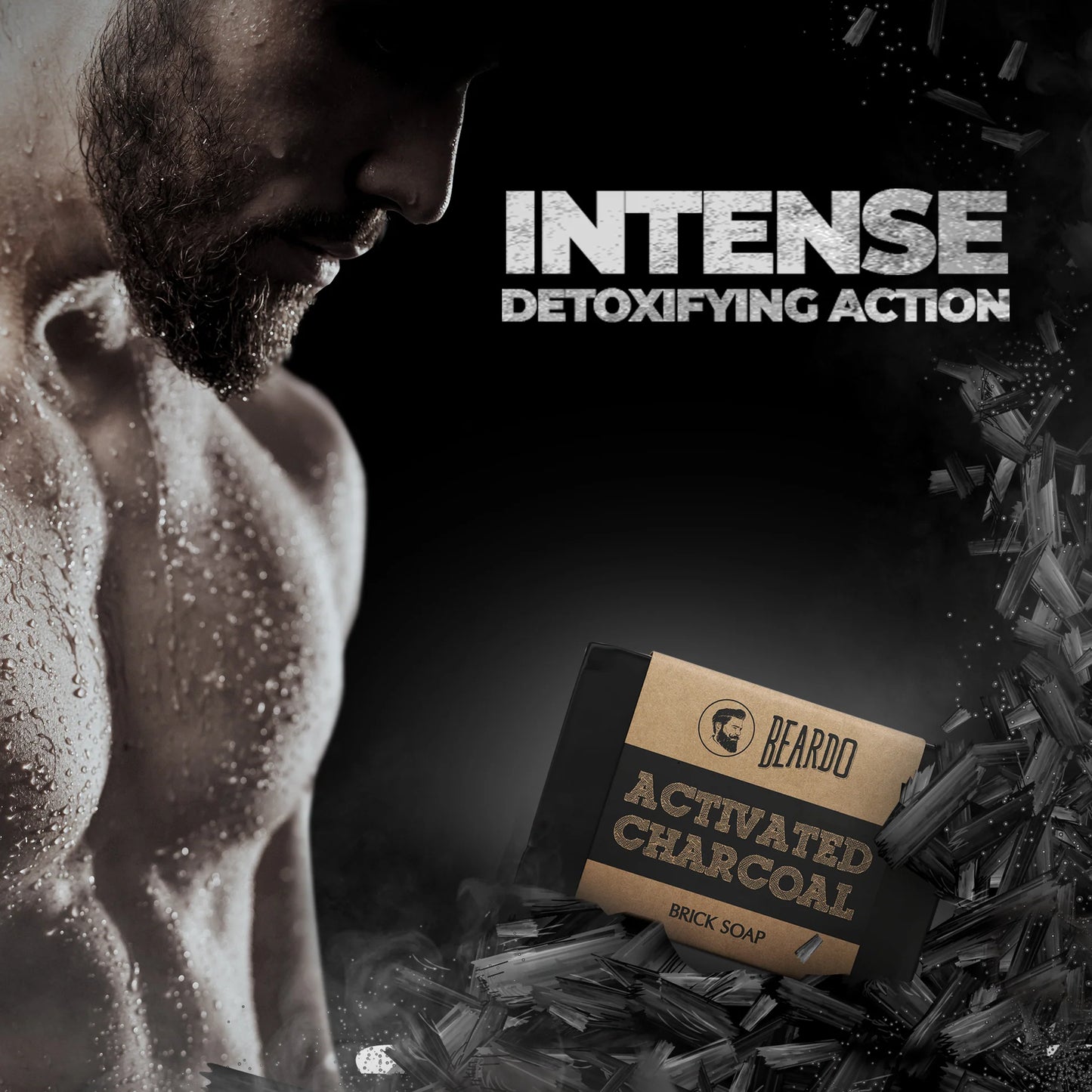 Beardo Activated Charcoal Brick Soap