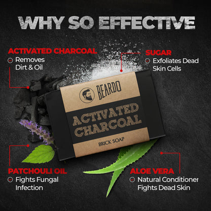 Beardo Activated Charcoal Brick Soap