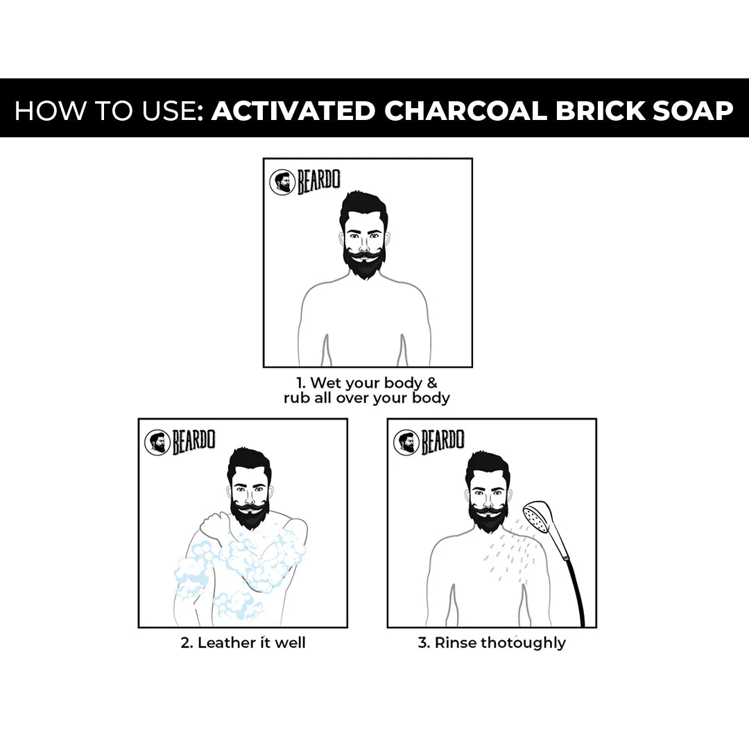 Beardo Activated Charcoal Brick Soap