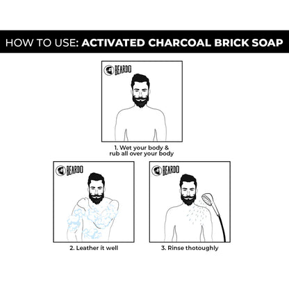 Beardo Activated Charcoal Brick Soap