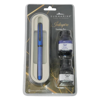 Inkspire Blue Fountain Pen Set
