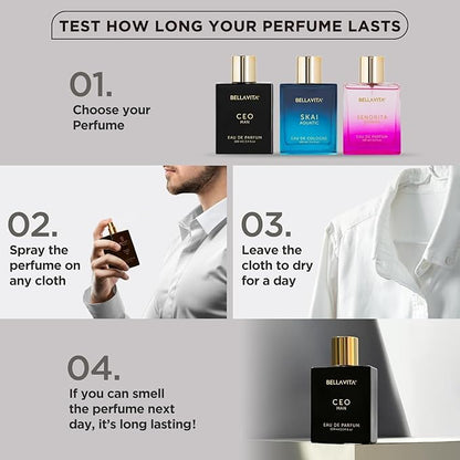 Bella Vita Luxury CEO Men Long Lasting Perfume for Man | EDP Pack of 2 x 100ml | Lemon, Lavender, Tonka, Mandarin & Vetiver | Woody, Citrus Premium Fragrance | Ideal for Every Moment